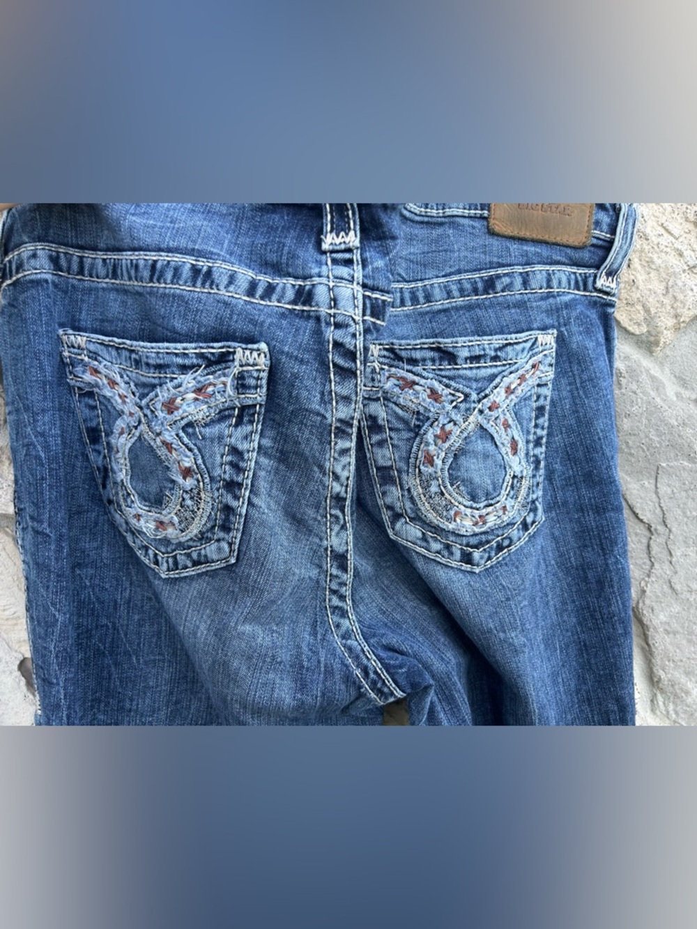 Big Star Womens Jeans Size 34 (18) Maddie Bootcut Thick Stitch Embroidered Denim - Picture 5 of 8